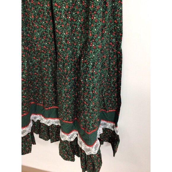 Vintage Christmas Maxi Skirt Mrs Claus Caroling Festive Handmade Womens Medium - Picture 4 of 9